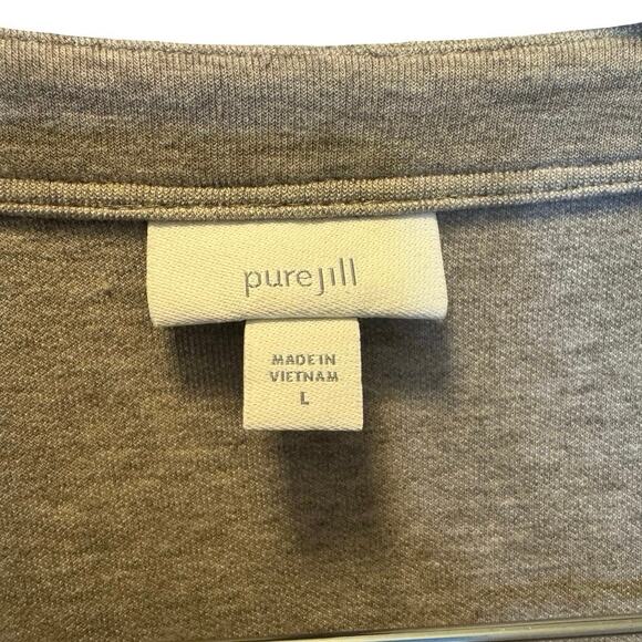 PureJill Women's brown taupe Heavyweight Ponte Knit Snap Front Jacket L Large - Picture 2 of 6